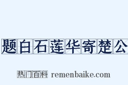 题白石莲华寄楚公是什么意思的图片
